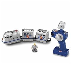 Fisher-Price - GeoTrax - Rail and Road System - Remote Control Set - The Most "ADMIRED" mit Knight und Sir John - Fernsteuerung und Lok mit 2 Anhaengern und Figur - OVP