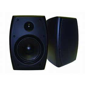 AudioSource LS42W 4-Inch Two-Way Indoor Outdoor Speakers (Pair) (Black) by AudioSource