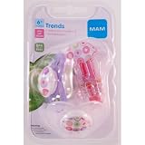 Mam Trends Silicone 2 Pacifiers and Clip 6+ Months... by MAM