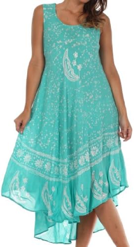 Sakkas Women's Batik Moon and Stars Caftan Tank Dress