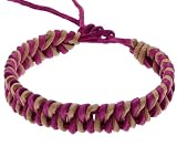 Image of Mens Womens Coloured Real Leather Weave Plaited Wristband Bracelet - G