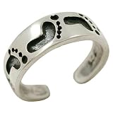 Toe Sterling Silver Ring Footprints