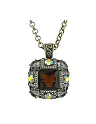 Antique Bronze Multi-Stone Pendant Necklace