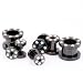 Gem Face BlackLine Flesh Tunnel Plug from 16 gauge to 5/8'', in 10g (Gauge), Sold Individually