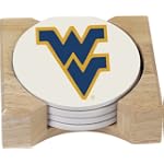 NCAA West Virginia Mountaineers Set of 4 Round Stone Coasters $15.95