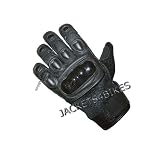 Womens Black Leather Mesh Motorcycle Kevlar Gloves