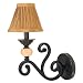 Globe Espresso One-Light Upward Wall Sconce, Ebony with Pleated Gold Shade #61215