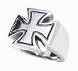 Sterling Silver Iron Cross Ring