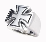 Sterling Silver Iron Cross Ring
