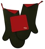Review Kitchen Grips K3B325RD / Kitchen Grips 2 Extra Length Oven Mitts and 1 Table Trivet, Spicy Red