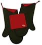 Kitchen Grips 2 Extra Length Oven Mitts and 1 Table Trivet, Spicy Red