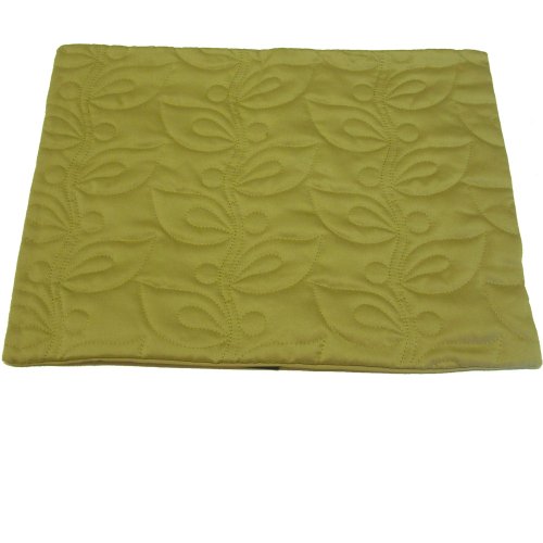 Leaves Green Embroidered Quilted Cushion Cover Match Duvet Catherine Lansfield