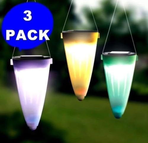 3-Pack Solar Powered Tree Hanging or Pathway Lawn LED Patio Lamp Light Sun power
