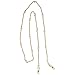 GIRLPROPS Vintage 6mm Imitation Pearl Chain Eyeglass Holder, in Imitation Pearl with Gold Tone Finish