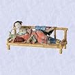 chinese maiden statue resting porcelain sculpture new