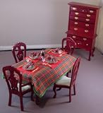 Red Christmas Plaid Dining Table Linen Set