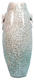White crackle cylinder vase - porcelain