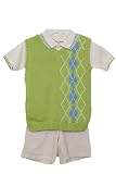 Boys 3pc Argyle Sweater Vest Seersucker Short Set