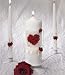 Flowers in Red Unity Candle Pillar