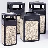 Safco(R) Aggregate Panel Outdoor Receptacle, Top-Opening, 30 Gallons, 30 1/4H