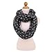 Premium Night Owl Infinity Loop Fashion Scarf, Black