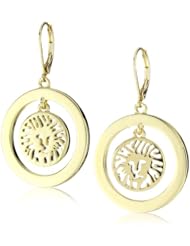 Anne Klein Gold -Tone Plated Logo Lever Drop Earrings
