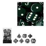 Eigenschaften Chessex 25408 / Chessex 25408 - Würfelset opaque schwarz/weiß, 7 verschiedene Würfel