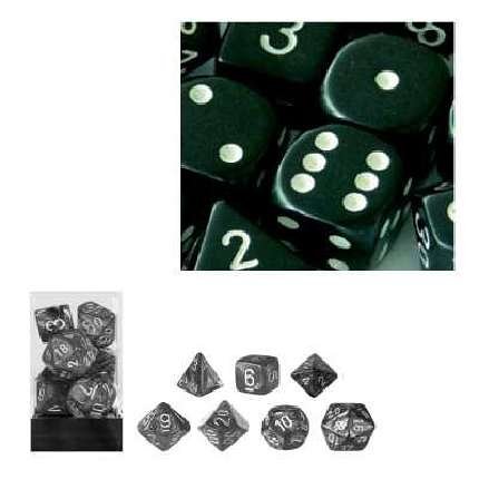 Childrens Toyshop  Spielwaren : Chessex 25408 - Würfelset opaque schwarz/weiß, 7 verschiedene Würfel