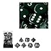 Chessex 25408 - Würfelset opaque schwarz/weiß, 7 verschiedene Würfel