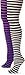 MUSIC LEGS Women's Plus-Size 2 Pack Opaque Striped Tights, Black/White/Black/Purple, One Size