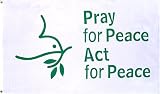 Outdoor Living : Peace 'Pray for' Flag - 3 foot by 5 foot Polyester (NEW)