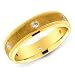 14K Yellow Gold Men's Satin Diamond Band Ring