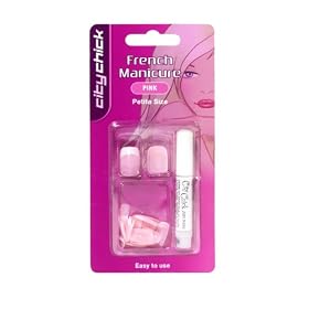 City Chick French Manicure Petite Artificial Nails Square Pink