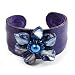 Leather Shell Floral Cuff( Purple)