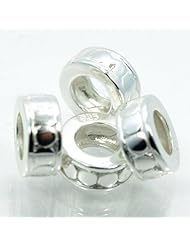 (Set of 4) .925 Sterling Silver Spacer Beads Compatible with Pandora Chamilia Kay Troll Bracelet
