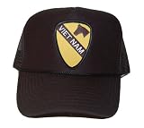 New Vintage Military Trucker Hat Cap - Black Mesh (6 Different Patch Designs)