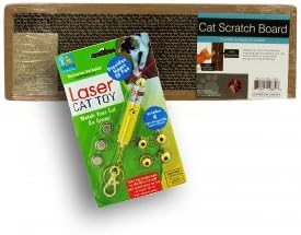 Cat Scratch Board with Catnip &amp; Laser Light Key Chain