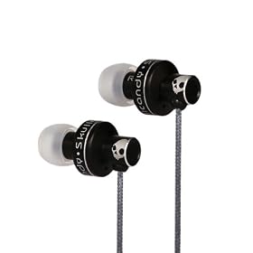 Skullcandy Full Metal Jacket SC-FMJIBK Earbuds With Inline Mic For iPhone & Blackberry - Black