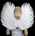FashionWings (TM) Duo Use White Feather Wings, Pointing up or Down. Adult Size. Swan Fairy Angel Parrot Macaw Dove Birds Costume Cosplay.