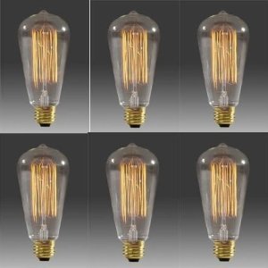 ==6 Pack -60 Watt Filament Long Life Edison Repoduction Light Bulbs 41W3du3cSCL