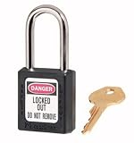 Master Lock 410KABLK2KEY Safety Series Padlock for Lockout/Tagout Applications, Black