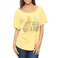 Junk Food Star Wars The Force Is Strong Vintage Inspired Slub Heartbreaker Off the Shoulder Citron Yellow Juniors T-shirt