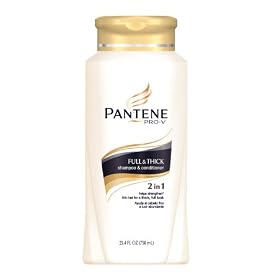 Pantene Pro-V 2 in 1 Shampoo + Conditioner, Full and Thick, 25.4-Ounce Bottle (Pack of 2) - Packaging May Vary