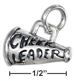 Sterling Silver Cheerleader Megaphone Charm - JewelryWeb