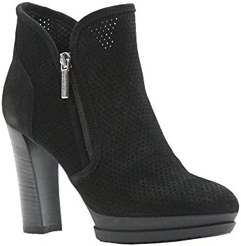 Roberto Botticelli Black Suede Perforated Ankle Boot W/Double Zipper Size 41