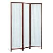 Three Panel Pleated Fabric Screen in Cherry Finish By Coaster Furniture