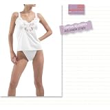 Ilusion Women's Antistatic Elegant Lace Camisole Top White 34-S