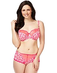 Watercolour Print Non-Padded Balcony DD-G Bra