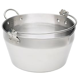 Kitchen Craft Maslin Pan with Handle, Stainless Steel, 9 Litre