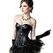 MUKA Women's Faux Leather Overbust Corset Halloween Bustier Bodyshaper Top